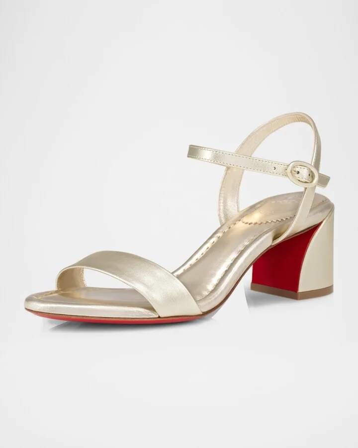 Miss Jane Metallic Red Sole Sandals - Image 5