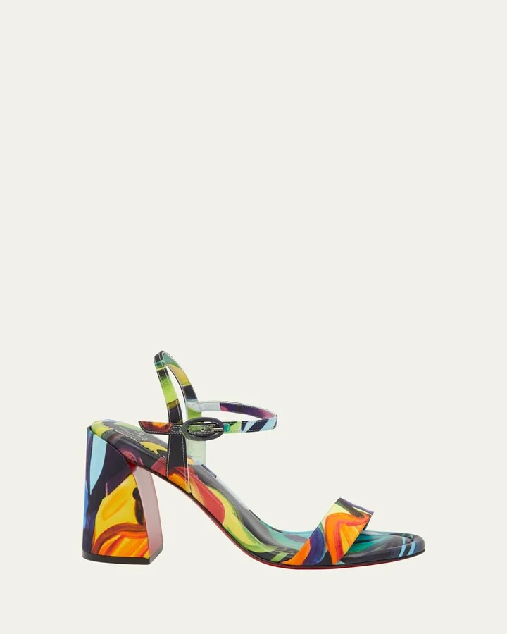 Miss Jane Multi Red Sole Ankle-Strap Sandals