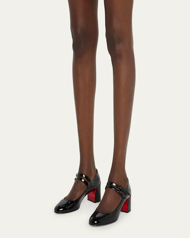 Miss Jane Patent Red Sole Pumps - Image 7