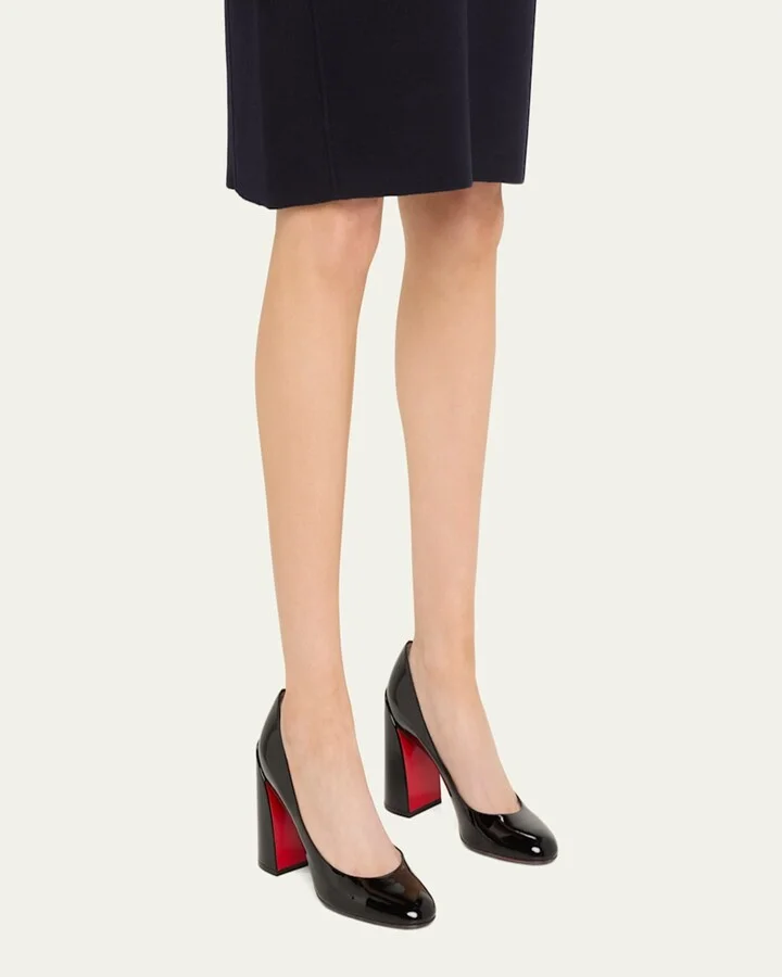 Miss Sab Patent Red Sole Pumps - Image 4