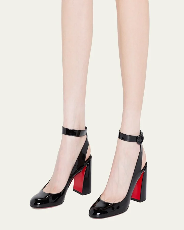 Miss Sab Patent Red Sole Pumps - Image 4