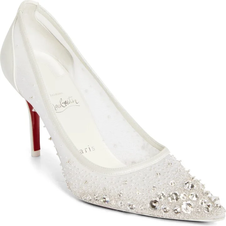 Miss Z Crystal Beaded Mesh Pump