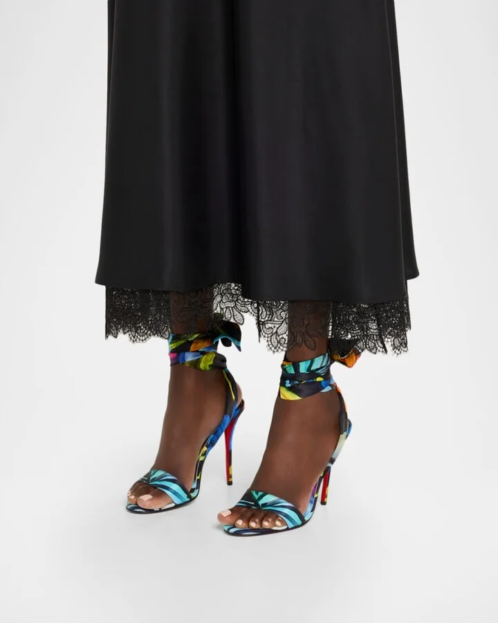 Miss Z Du Desert Satin Red Sole Sandals - Image 2