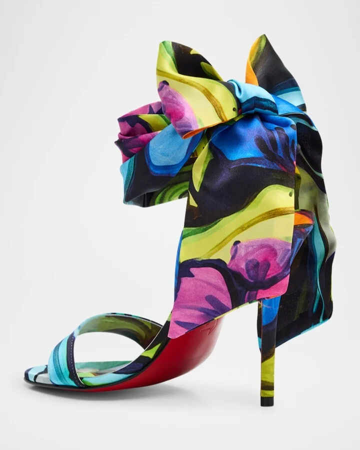 Miss Z Du Desert Satin Red Sole Sandals - Image 4
