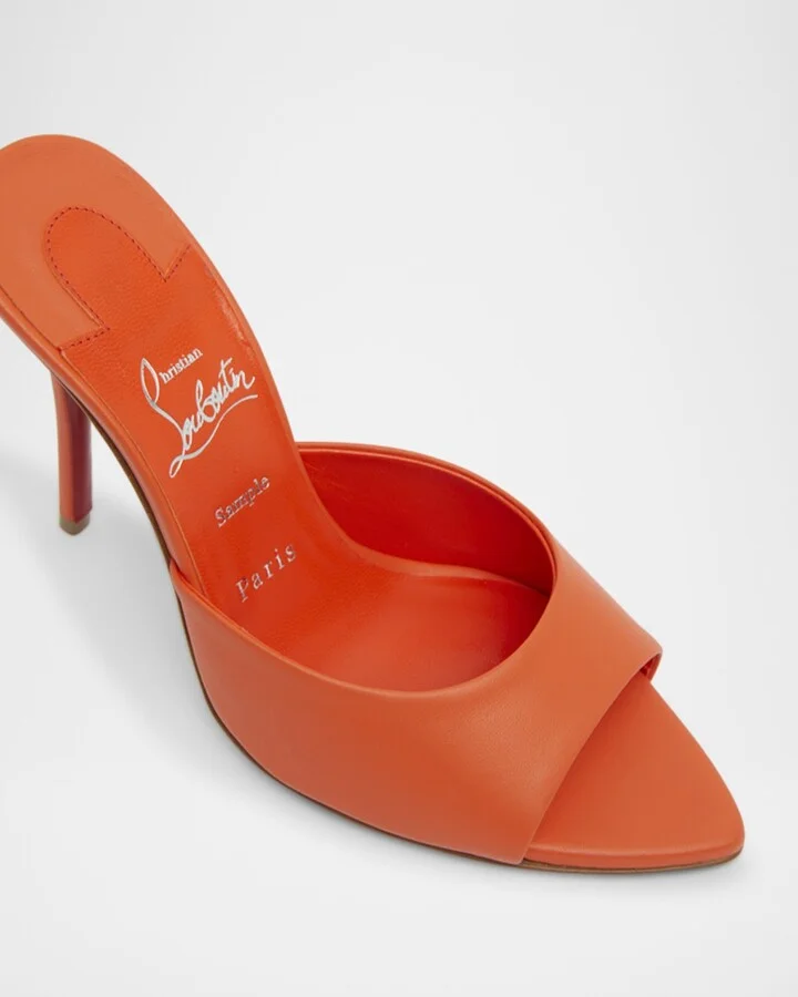 Miss Z Leather Red Sole Mule Sandals - Image 2