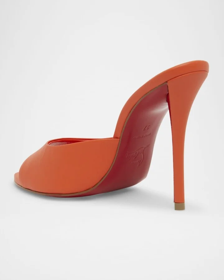 Miss Z Leather Red Sole Mule Sandals - Image 3