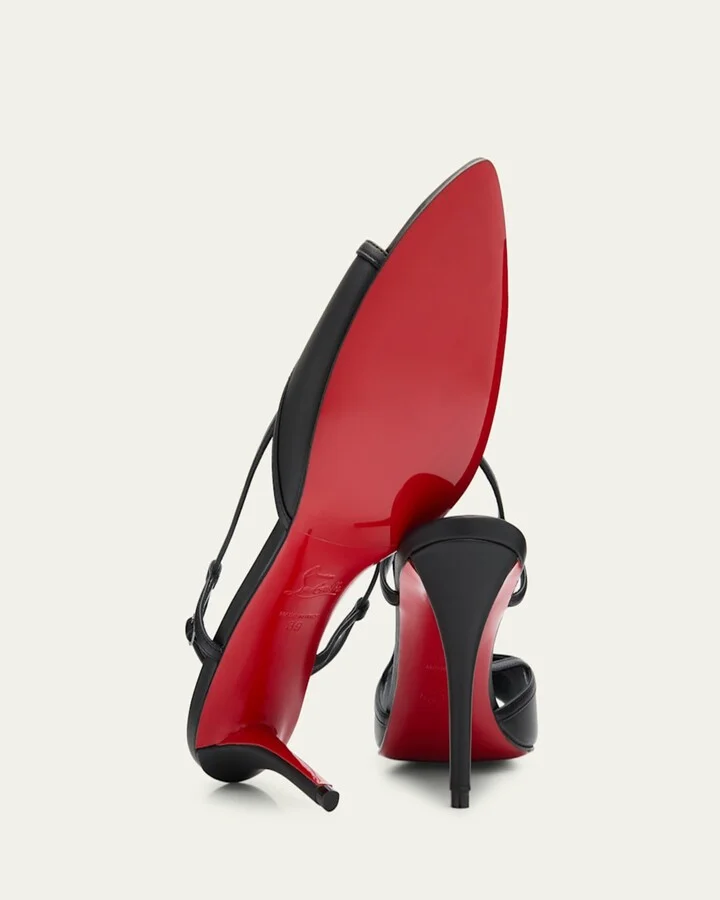 Miss Z Leather Red Sole Slingback Sandals - Image 2