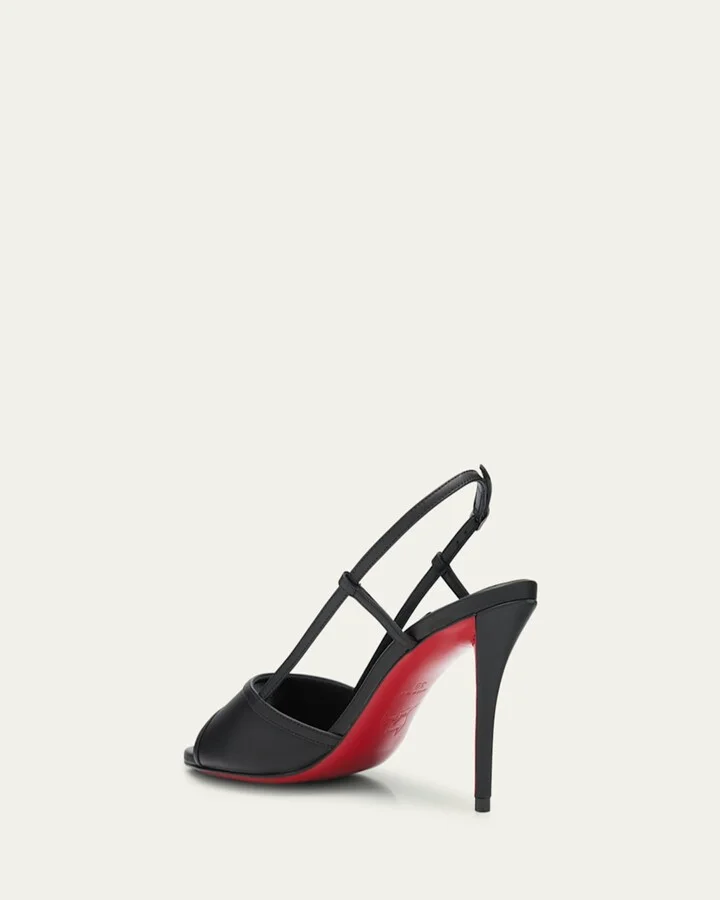 Miss Z Leather Red Sole Slingback Sandals - Image 3