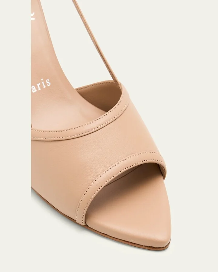 Miss Z Leather Red Sole Slingback Sandals - Image 7