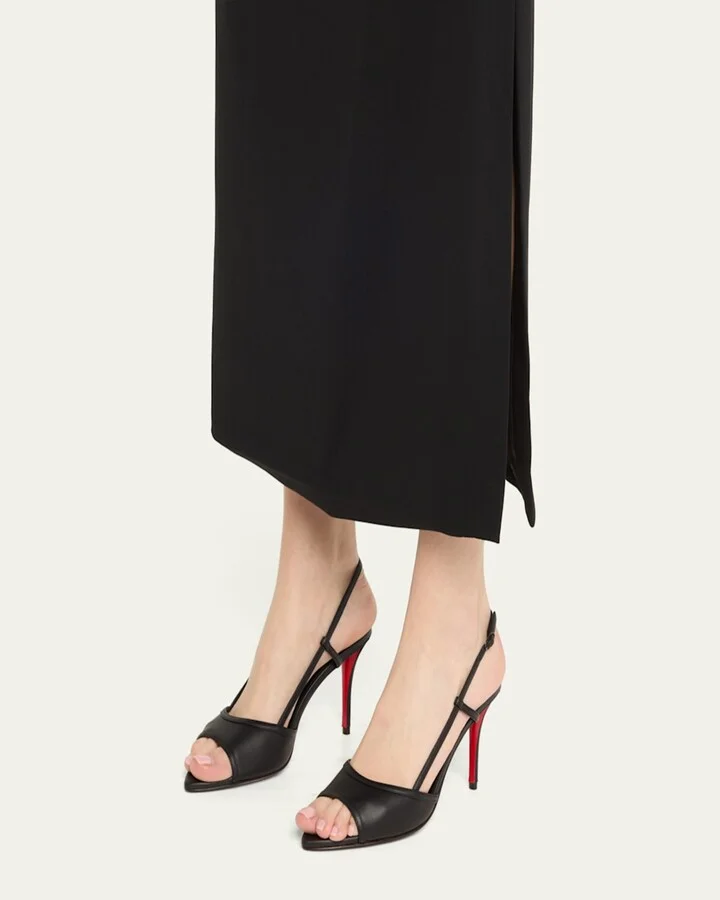 Miss Z Leather Red Sole Slingback Sandals - Image 11