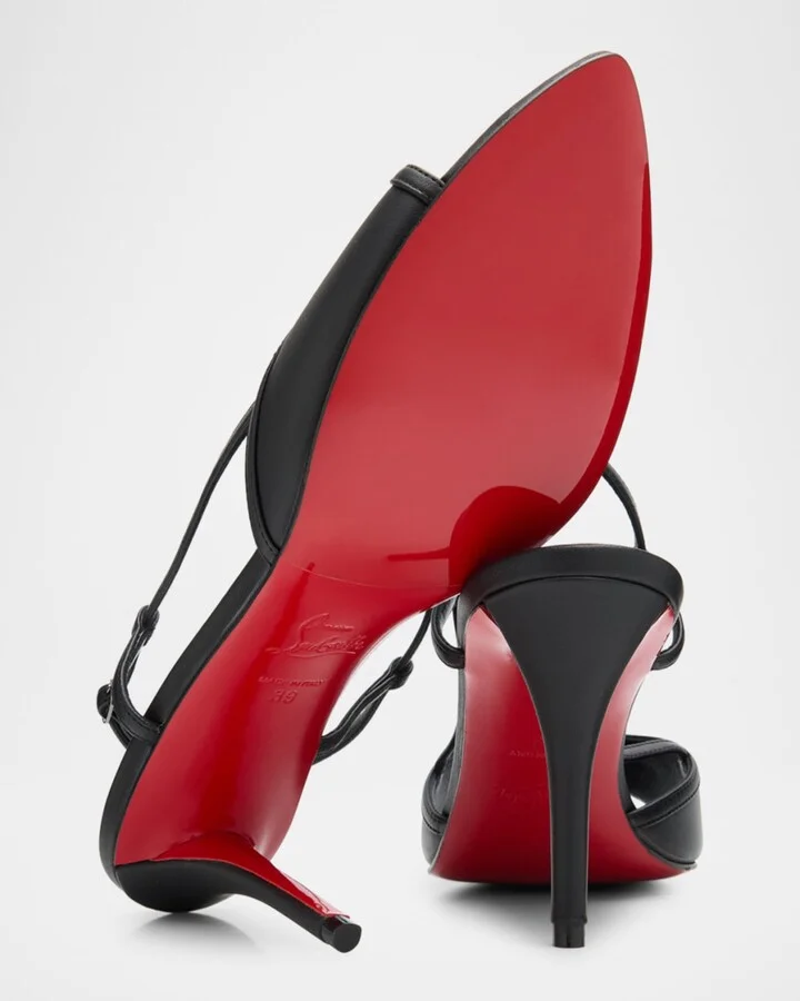 Miss Z Leather Red Sole Slingback Sandals - Image 5