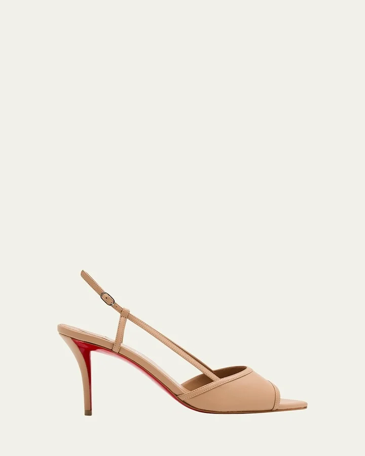 Miss Z Leather Red Sole Slingback Sandals