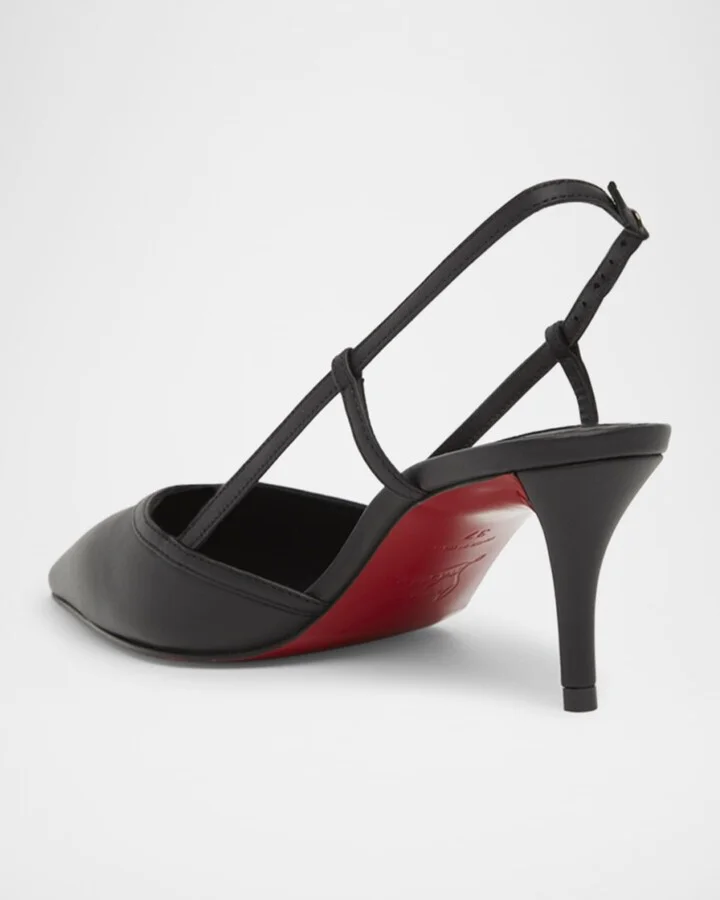 Miss Z Leather Slingback Red Sole Pumps - Image 2