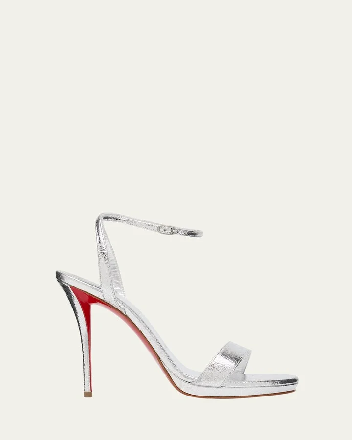Miss Z Metallic Leather Red Sole Sandals