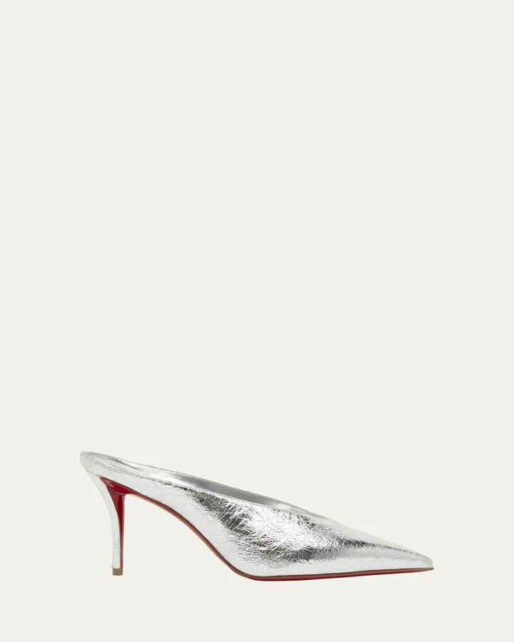 Miss Z Metallic Red Sole Mule Pumps