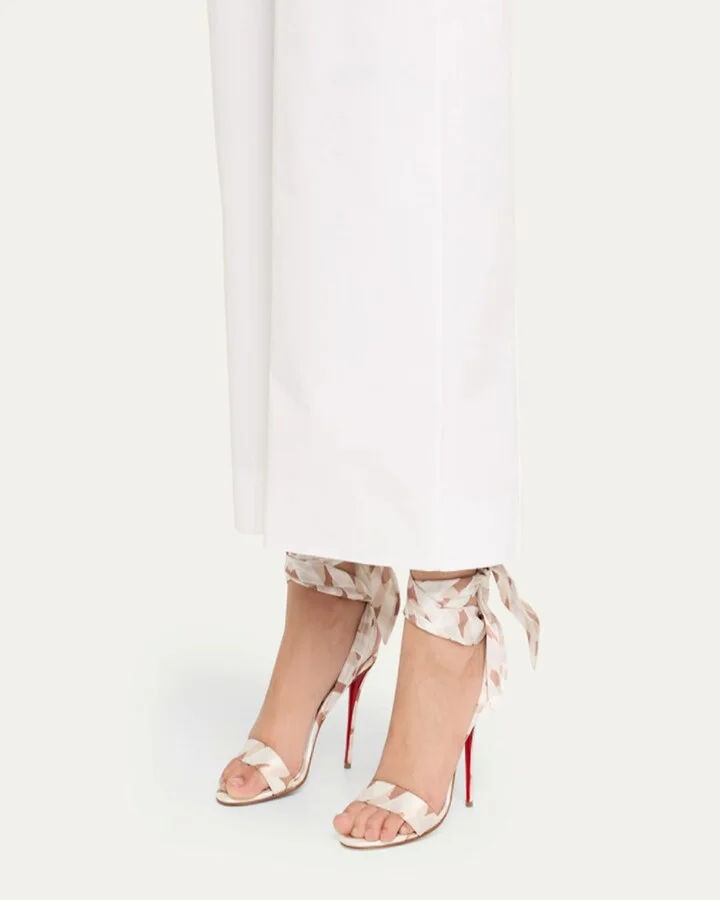 Miss Z Multi Silk Ankle-Wrap Red Sole Sandals - Image 10