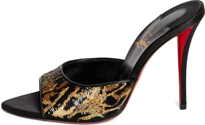 Miss Z Ocelot Sequin Silk Sandal - Image 3