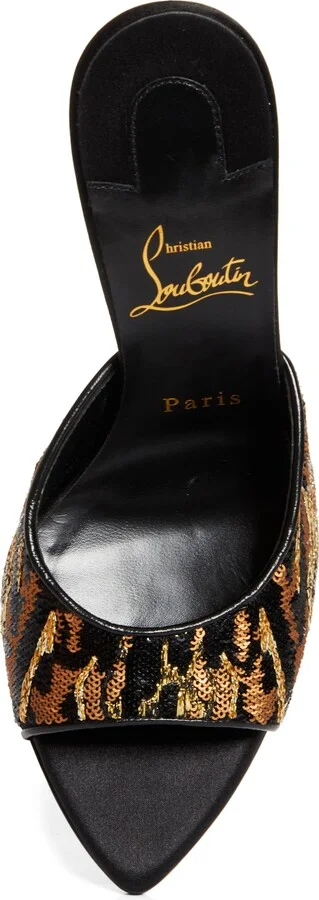 Miss Z Ocelot Sequin Silk Sandal - Image 5
