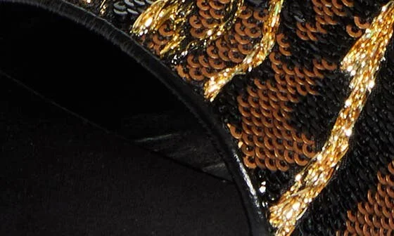 Miss Z Ocelot Sequin Silk Sandal - Image 7