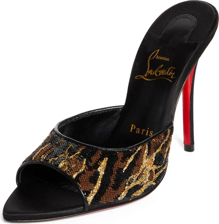 Miss Z Ocelot Sequin Silk Sandal