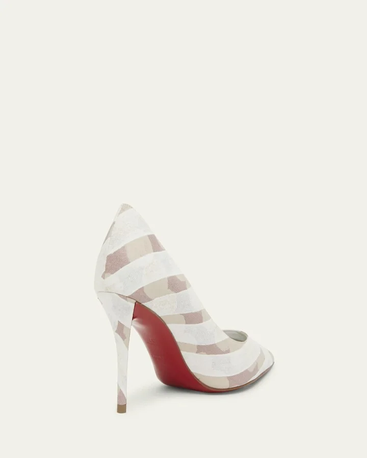 Miss Z Printed Cotton Red Sole Pumps - Image 5