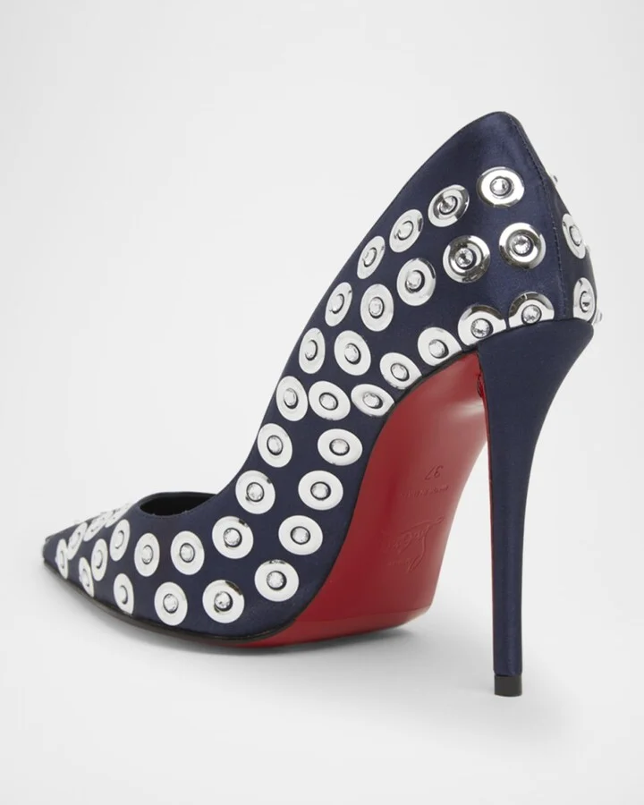Miss Z Silk Crystal Red Sole Pumps - Image 2