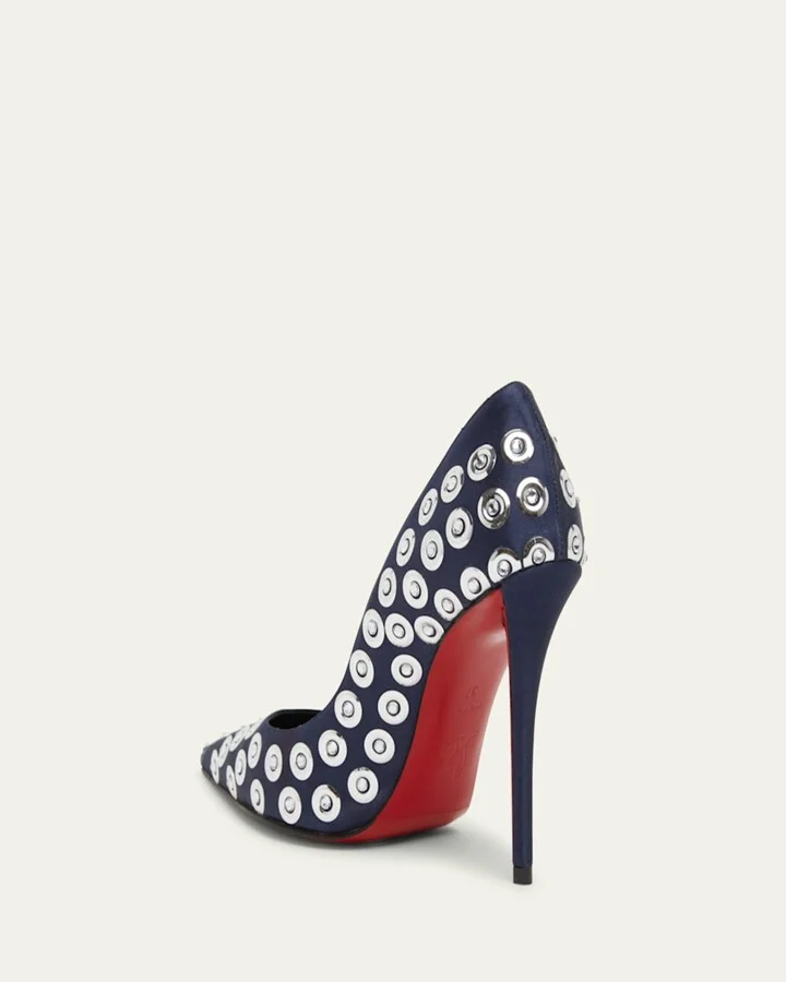 Miss Z Silk Crystal Red Sole Pumps - Image 2