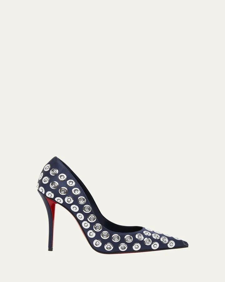 Miss Z Silk Crystal Red Sole Pumps