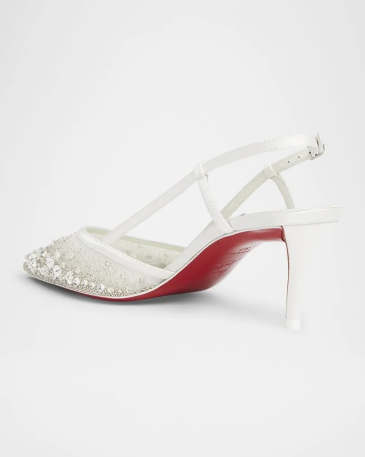 Miss Z Sparkling Red Sole Slingback Pumps - Image 2