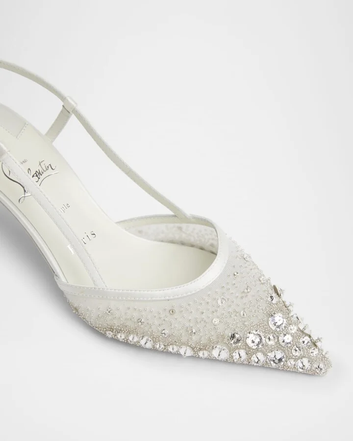 Miss Z Sparkling Red Sole Slingback Pumps - Image 9
