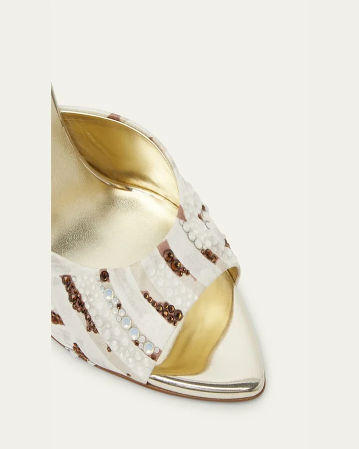 Miss Z Strass Red Sole Slide Sandals - Image 4
