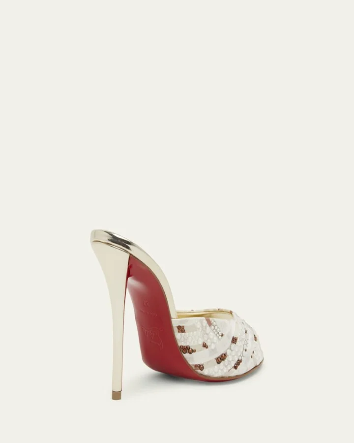 Miss Z Strass Red Sole Slide Sandals - Image 5