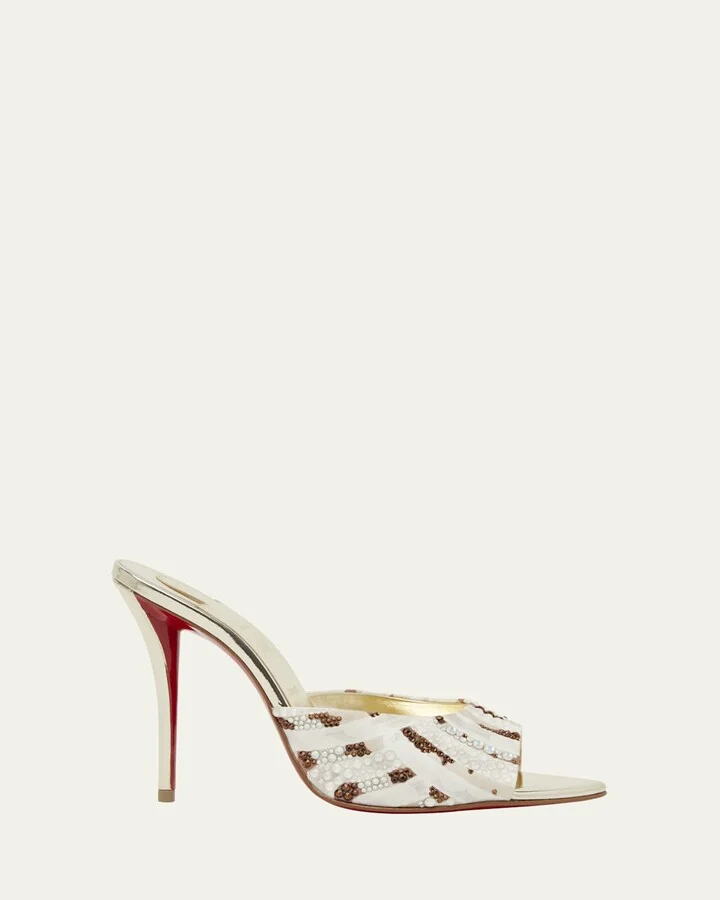 Miss Z Strass Red Sole Slide Sandals