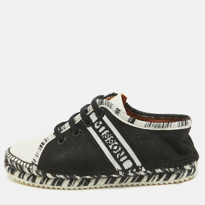 Missoni Black/White Canvas Espadrille Flats Size 36