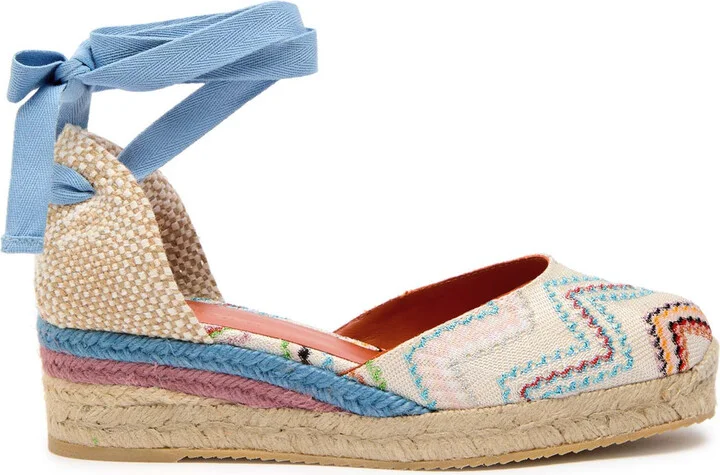 Missoni Eva 30 Zigzag Canvas Wedge Espadrilles