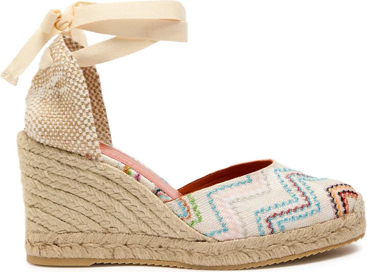 Missoni Eva 80 Zigzag Canvas Wedge Espadrilles