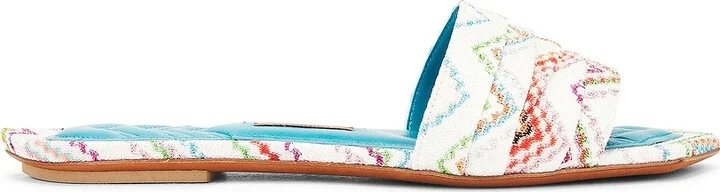 Missoni Gia Slide in White,Blue