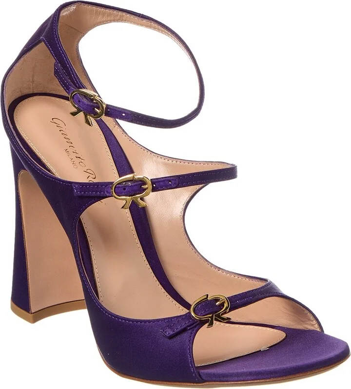 Misty Satin & Leather Sandal