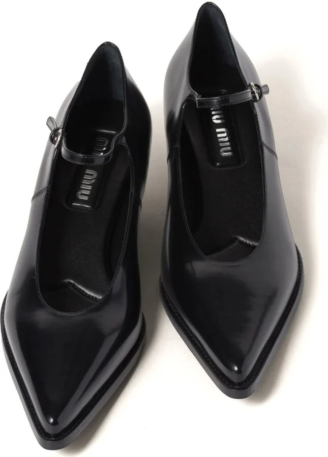 Miu Miu 35Mm Brushed Leather Pumps - Image 4