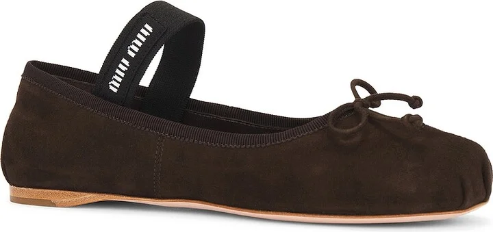Miu Miu Ballerina Flat in Brown - Image 2