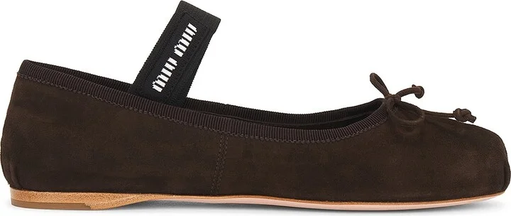 Miu Miu Ballerina Flat in Brown