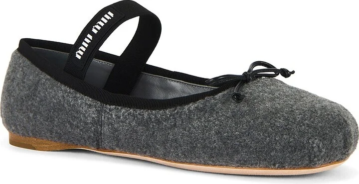 Miu Miu Ballerina Flat in Grey - Image 2