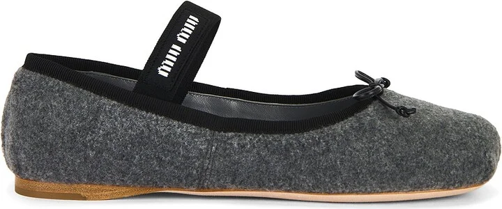 Miu Miu Ballerina Flat in Grey