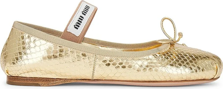 Miu Miu Ballerina in Metallic Gold