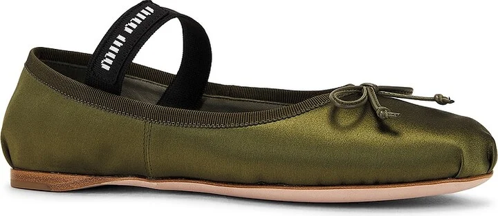 Miu Miu Ballet Flat in Green - Image 2
