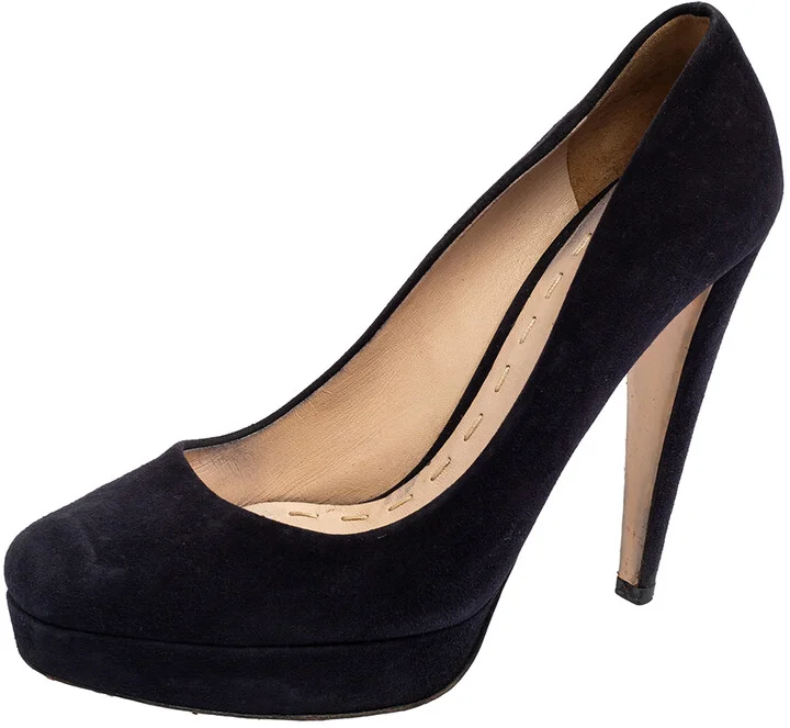 Miu Miu Black Suede Platform Pumps Size 39.5