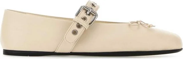 Miu Miu Bow-Detailed Ballerina Shoes