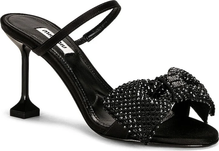 Miu Miu Bow Mule in Black - Image 2