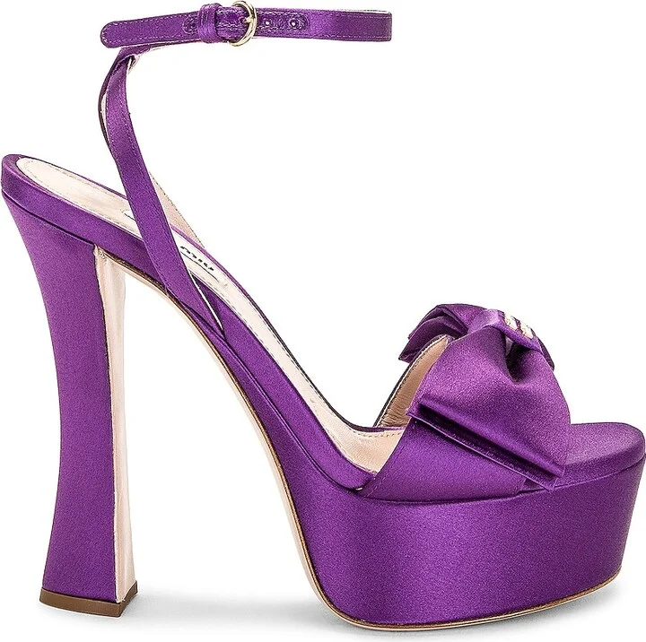 Miu Miu Bow Sandal in Purple