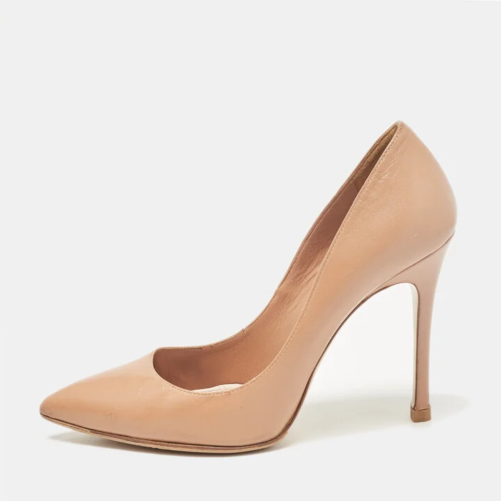 Miu Miu Brown Leather Pointed Toe Pumps Size 37